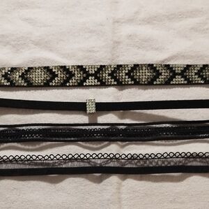 Elegant Black and Silver Women's Choker Set